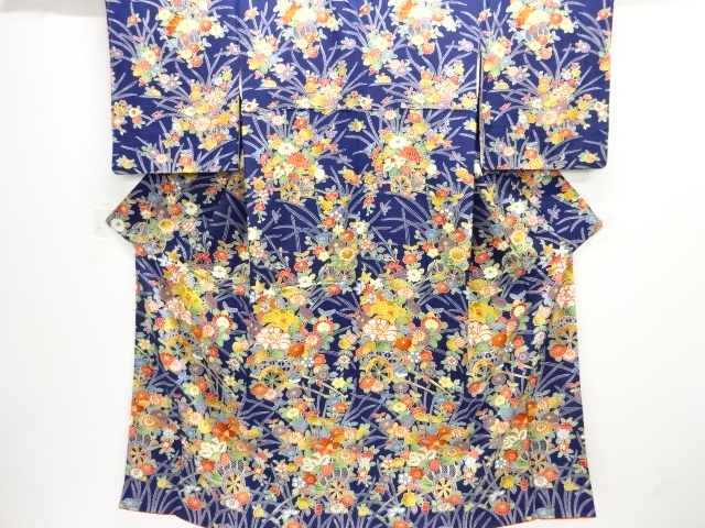 JAPANESE KIMONO / TSUKESAGE KOMON / FLORAL CART